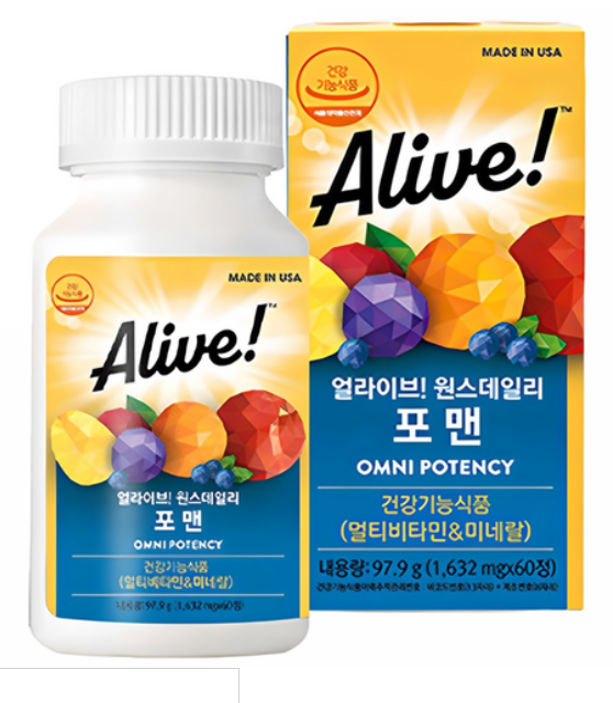 얼라이브 원스데일리 포 맨 멀티비타민