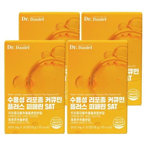닥터다니엘 수용성 리포좀 커큐민 플러스 피페린 SAT, 30정