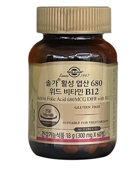 솔가 활성 엽산 680 위드 비타민 B12