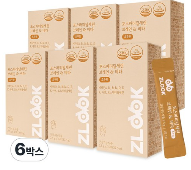 지룩 포스파티딜세린 브레인&비타 호두맛 분말 콜마비앤에이치 두뇌 인지력 식약처 인증 미국산